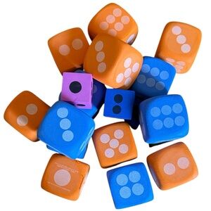 BUNDLE OF FOAM DICE 3.15” LARGE DICE & 4PC SMALL DICE EDUCATIONAL TOY GAMES MATH